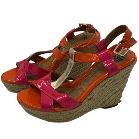 Sofft Womens Sandals Size 9M Multicolored Open Toe Ankle Strap Espadrille Wedge - Picture 2 of 7